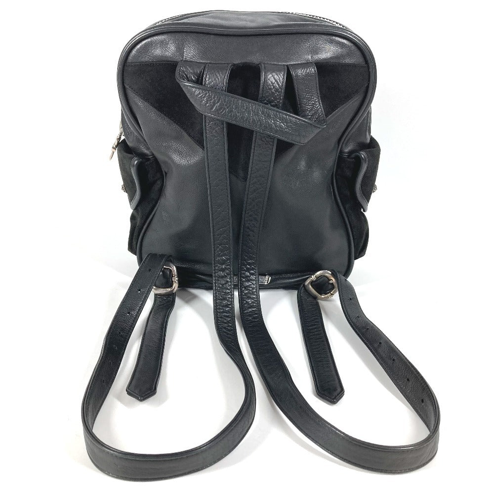 CHROME HEARTS ガンスリンガー ロゴ クロス バックパック カバン リュックサック レザー/スエード ユニセックス ブラック
