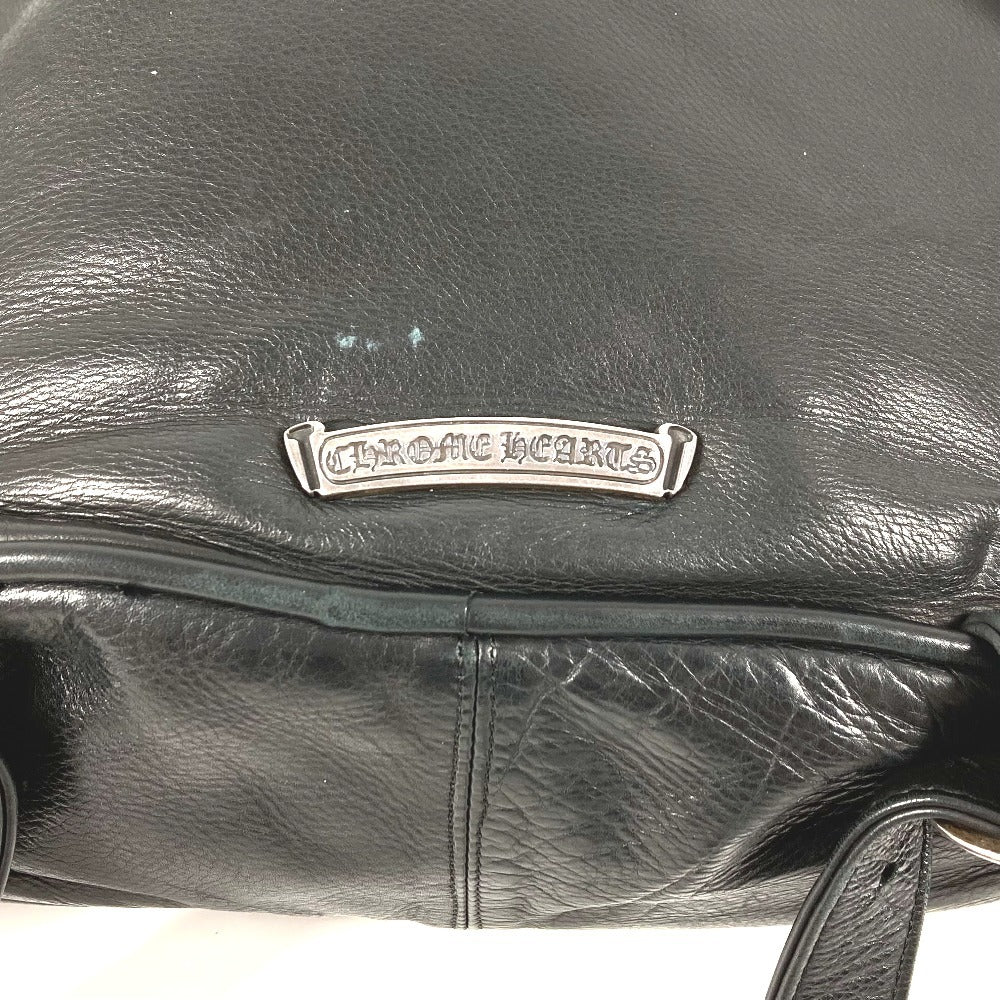 CHROME HEARTS ガンスリンガー ロゴ クロス バックパック カバン リュックサック レザー/スエード ユニセックス ブラック