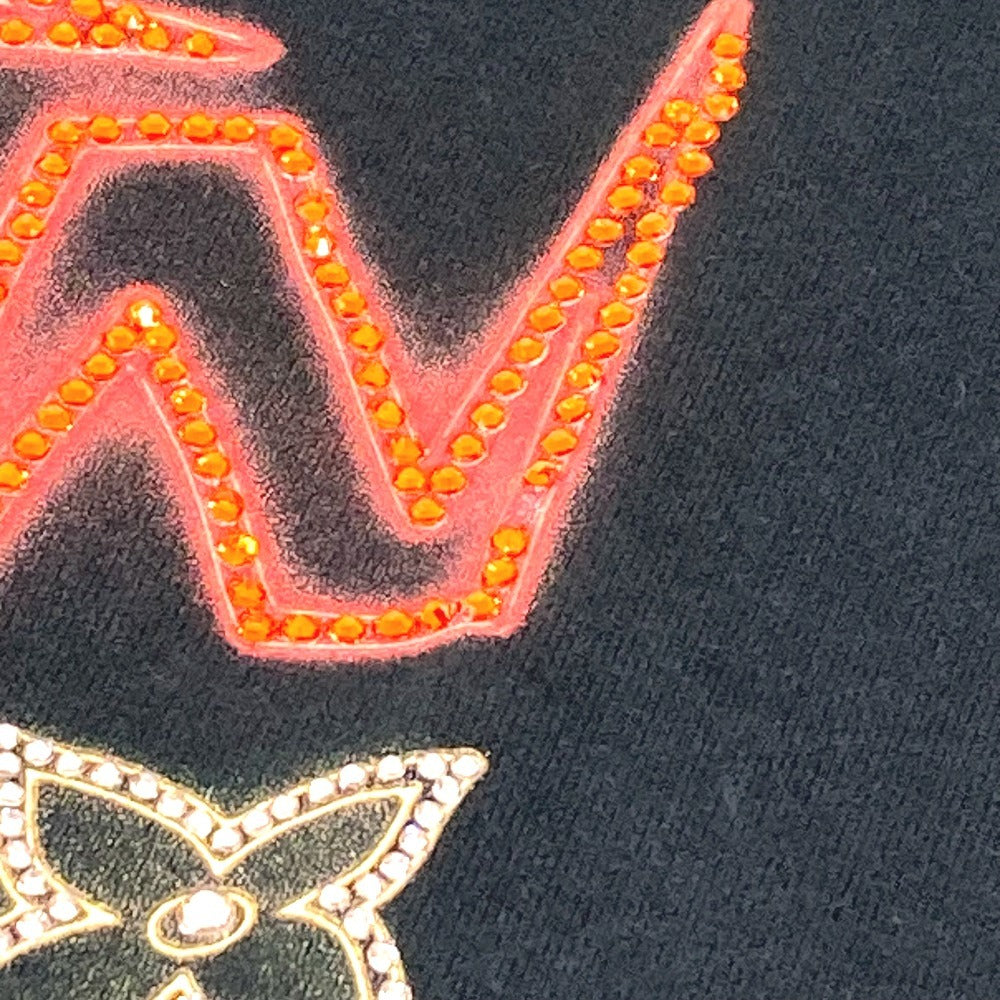 LOUIS VUITTON 2024年 ラインストーン ロゴ MOTEL アパレル トップス 半袖 Tシャツ 半袖Ｔシャツ コットン メンズ ブラック