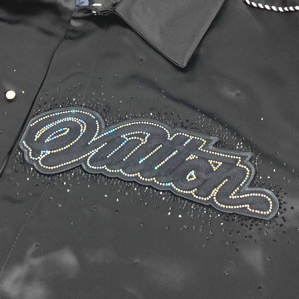 LOUIS VUITTON 2025年 ラインストーン ブルゾン ロゴ アウター ジャンバー 上着 トップス 長袖 RM252MV ブルゾンジャケット ビスコース メンズ ブラック