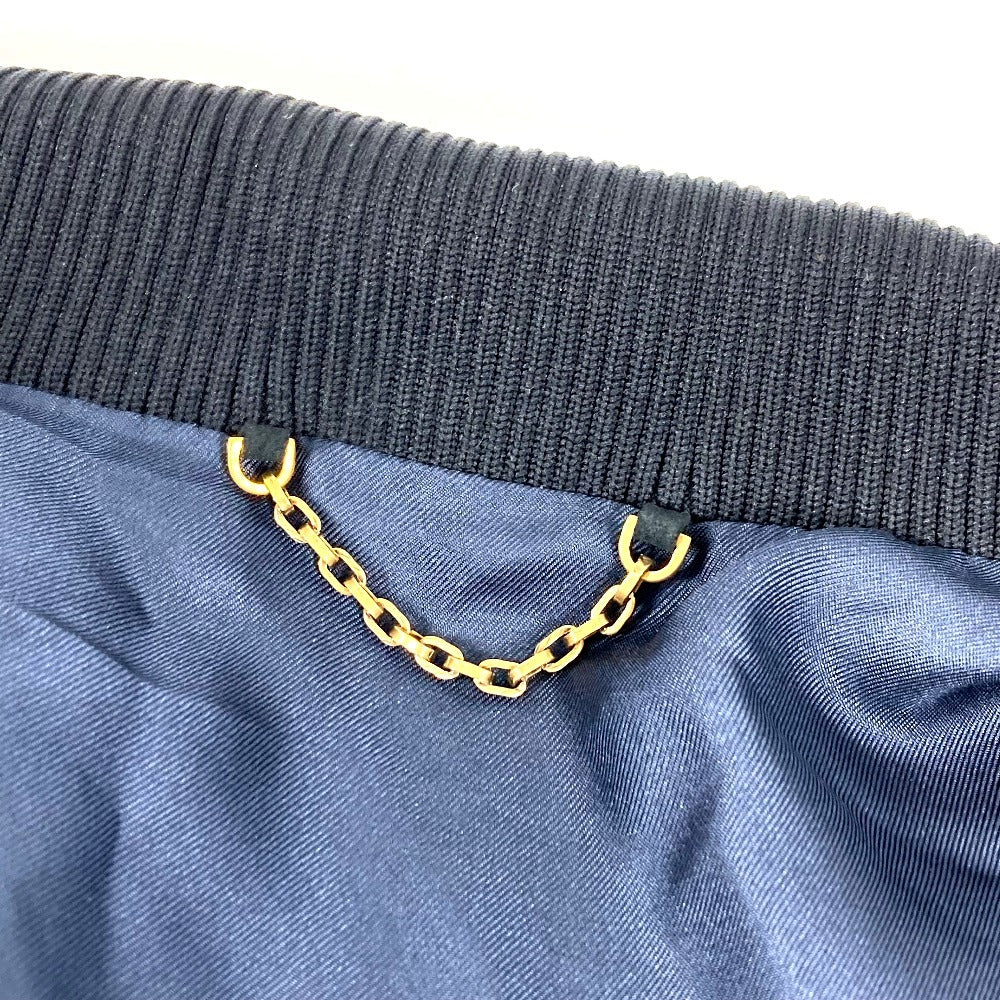 LOUIS VUITTON 2025年 ダミエ ロゴ ベロア ジップアップ フェイクパール パーカー アウター ジャンバー ブルゾン 上着 トップス RM252M ジャケット ビスコース メンズ ネイビー