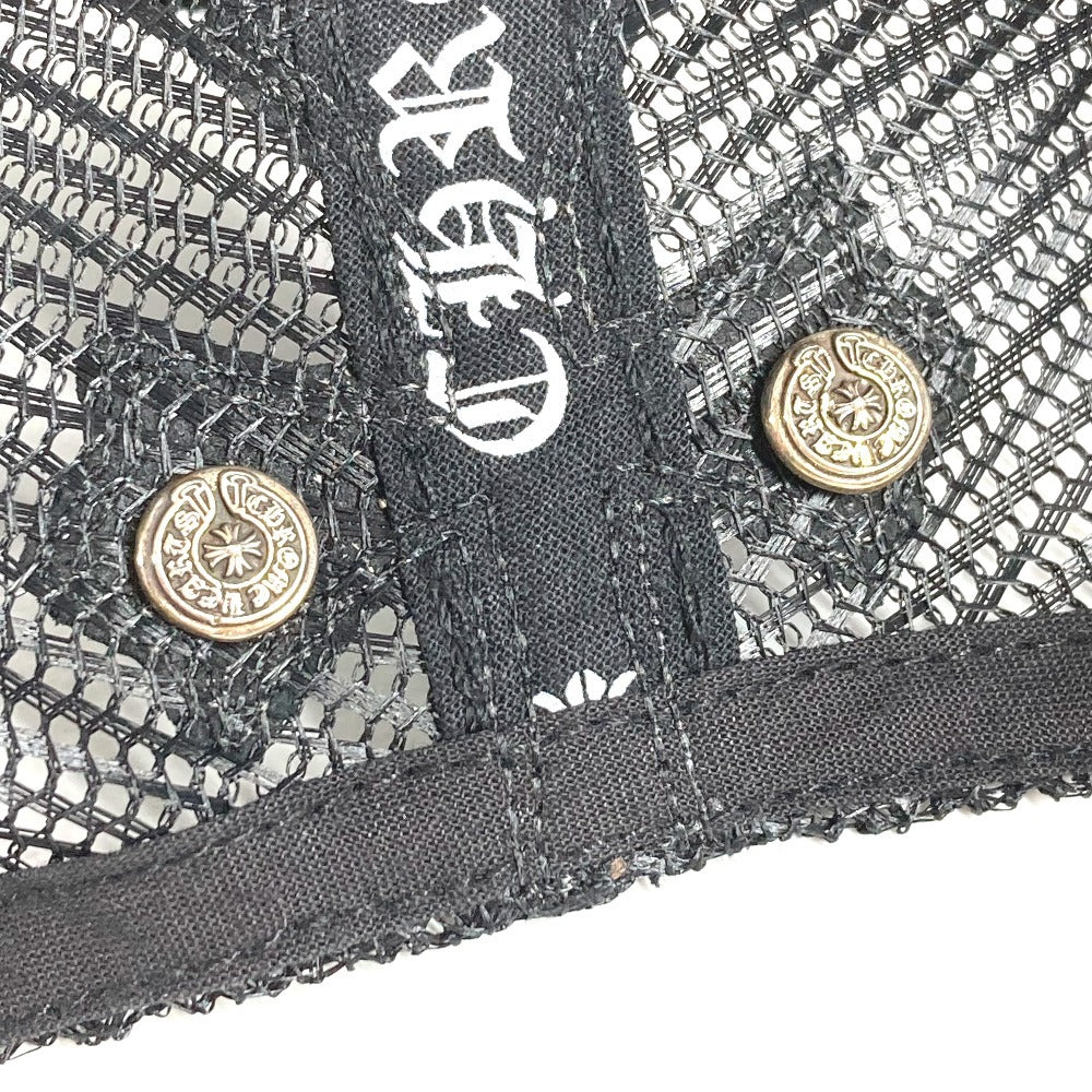 CHROME HEARTS Cemetary Cross Leather Patch Trucker Cap セメタリークロス レザーパッチ 革 帽子 キャップ帽 ベースボール メッシュ キャップ レザー ユニセックス ブラック