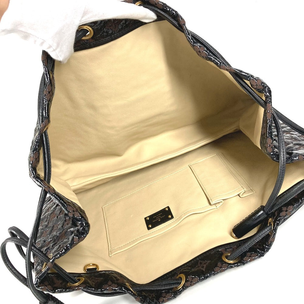 LOUIS VUITTON M95259 モノグラムエルヴィニル スクイーチ カバン 巾着 トートバッグ 肩掛け ショルダーバッグ レザー レディース ブラウン