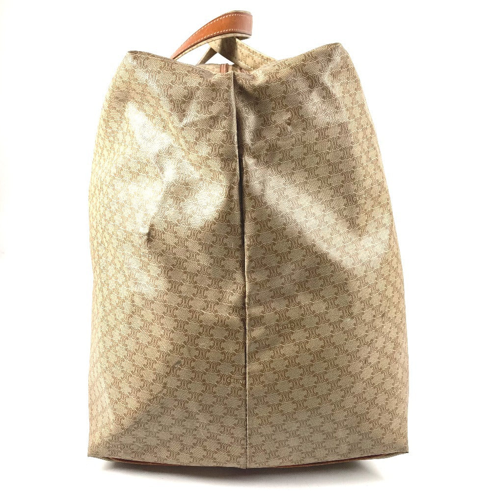 CELINE ヴィンテージ マカダム ロゴ カバン 旅行バッグ トラベルバッグ ハンドバッグ ボストンバッグ PVC/レザー ユニセックス ベージュ