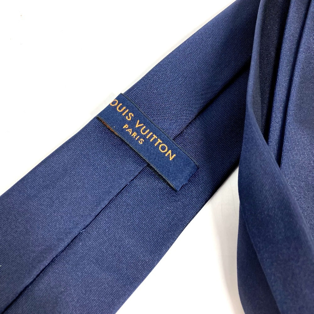 LOUIS VUITTON M73265 LV ロゴ アクセサリー ネクタイ シルク メンズ ネイビー