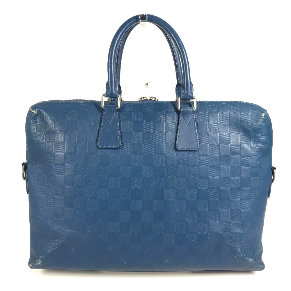 LOUIS VUITTON N41328 ダミエアンフィニ ポルトドキュマンジュール PDJ カバン 書類バッグ ブリーフケース ハンドバッグ ビジネスバッグ ダミエアンフィニレザー ユニセックス ブルー