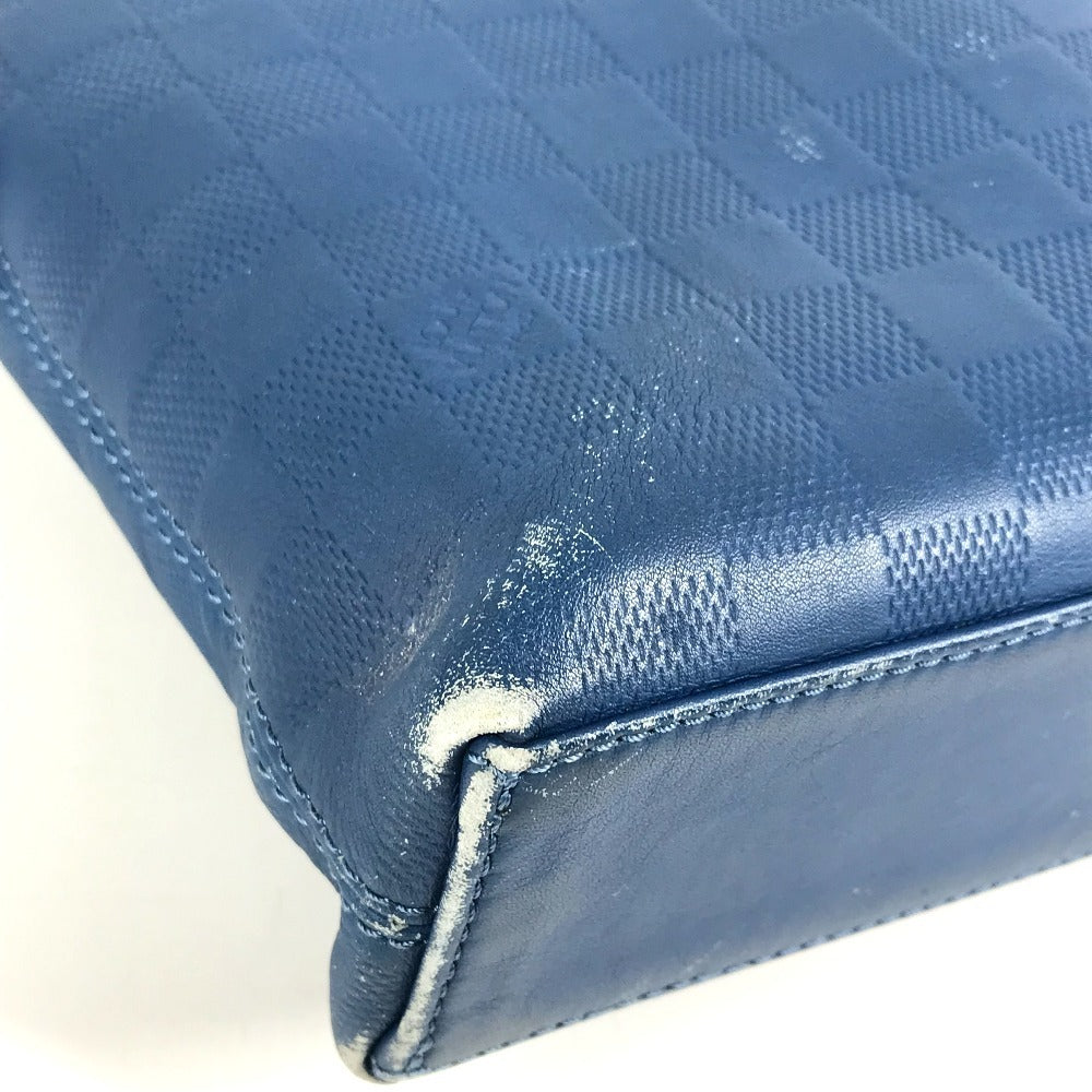 LOUIS VUITTON N41328 ダミエアンフィニ ポルトドキュマンジュール PDJ カバン 書類バッグ ブリーフケース ハンドバッグ ビジネスバッグ ダミエアンフィニレザー ユニセックス ブルー