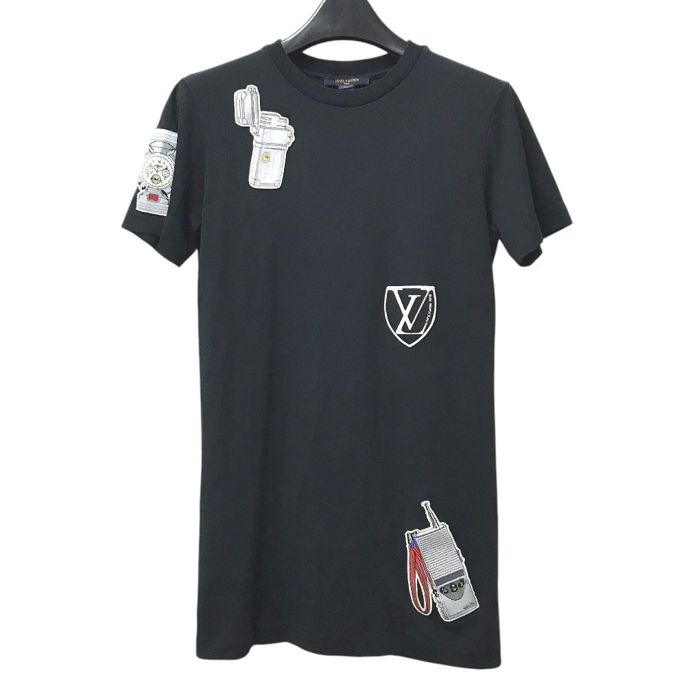 LOUIS VUITTON 不明 ワッペン ロゴ アパレル 半袖 トップス RW182W 半袖Ｔシャツ コットン レディース ブラック
