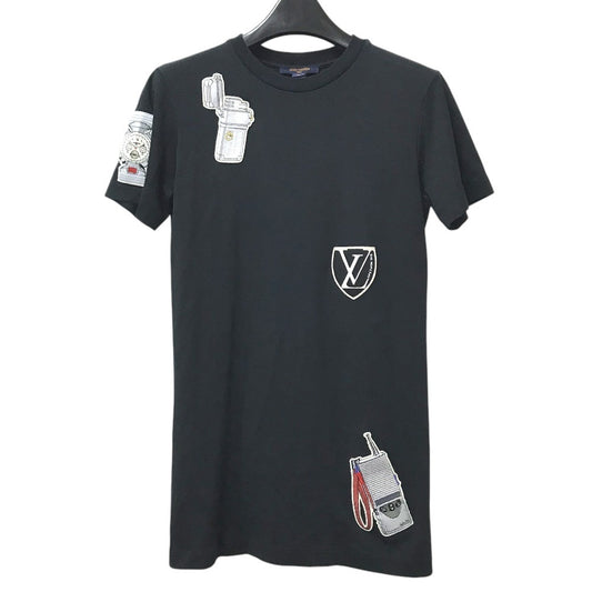 LOUIS VUITTON 不明 ワッペン ロゴ アパレル 半袖 トップス RW182W 半袖Ｔシャツ コットン レディース ブラック