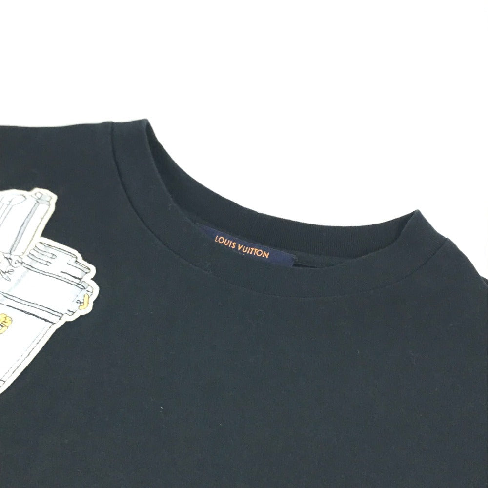 LOUIS VUITTON 不明 ワッペン ロゴ アパレル 半袖 トップス RW182W 半袖Ｔシャツ コットン レディース ブラック