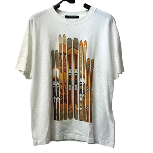 LOUIS VUITTON 1AGK27 LV スラロームスキーヤー 刺繍 プリントコットンTシャツ アパレル 半袖 トップス RM251M 半袖Ｔシャツ コットン メンズ ホワイト