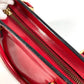 VERSACE vintage Sunburst logo Bag, Tote Bag, Chain Charm, Key Holder Included Hand Bag Leather Red Used