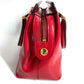 VERSACE vintage Sunburst logo Bag, Tote Bag, Chain Charm, Key Holder Included Hand Bag Leather Red Used