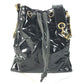 CHANEL vintage Drawstring bag CC CC Mark logo Chain bag, crossbody bag with pouch Shoulder Bag enamel Black/GoldHardware Used