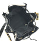 CHANEL vintage Drawstring bag CC CC Mark logo Chain bag, crossbody bag with pouch Shoulder Bag enamel Black/GoldHardware Used