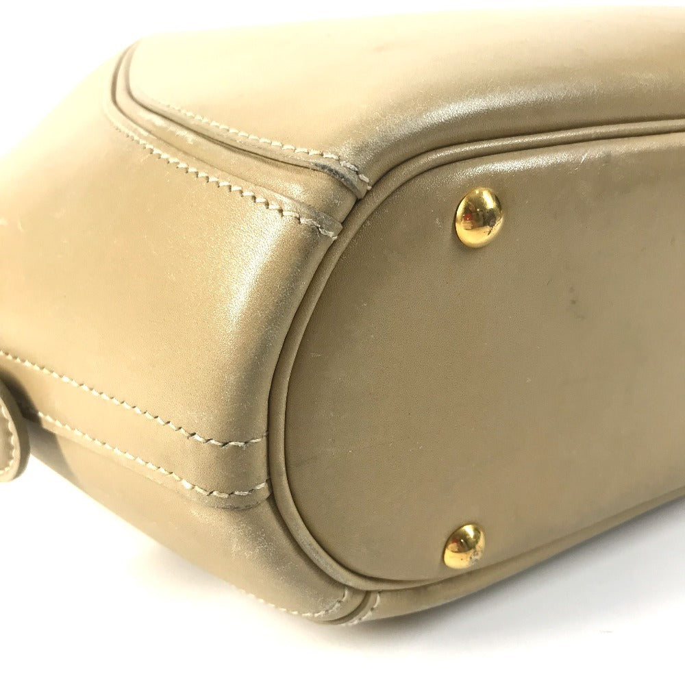 HERMES vintage Ile-de-Siki Bag Tote Bag Hand Bag Leather Beige/GoldHardware Used