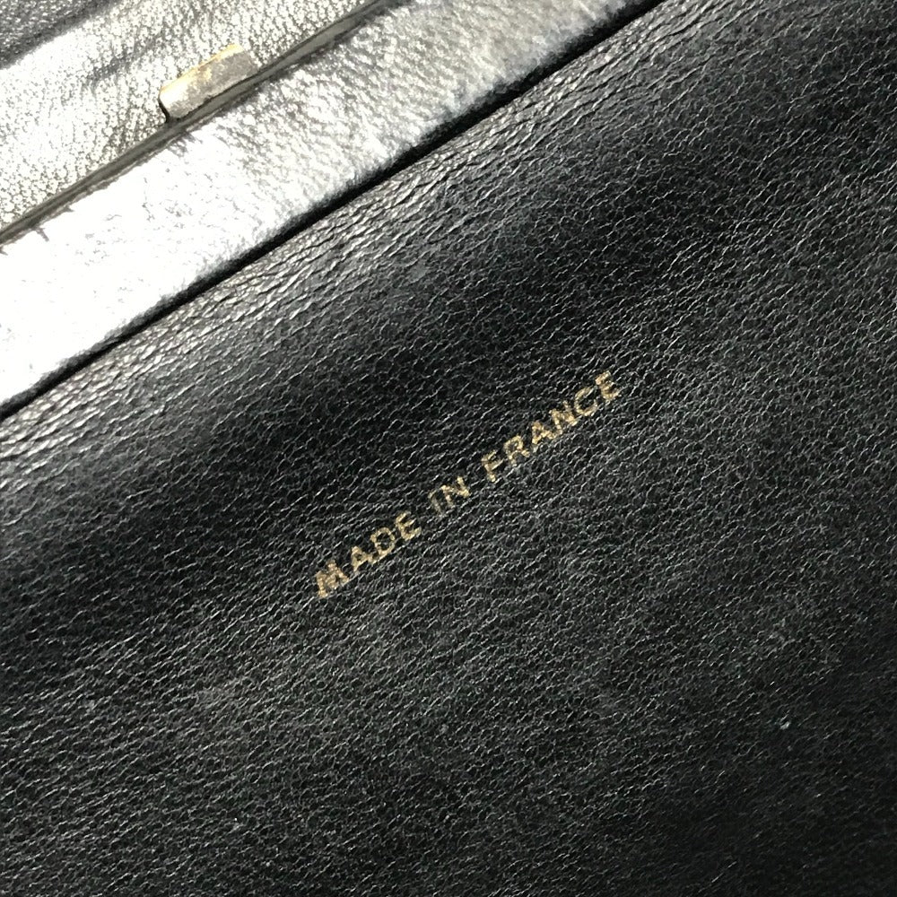CHANEL vintage Kisslock Matelasse Quilted Shoulder bag Double Chain Chain bag Shoulder Bag Leather Black/Gold Used