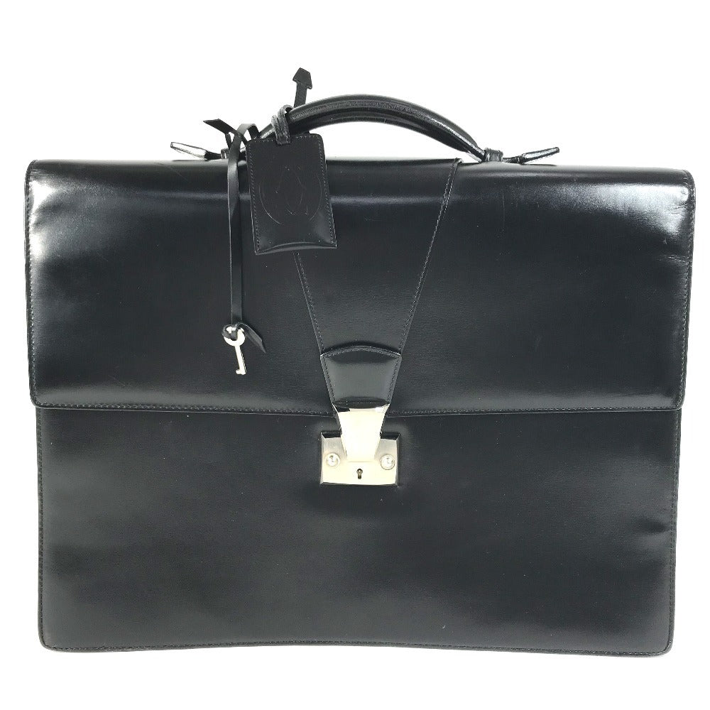 CARTIER Business bag with logo Bag, Tote Bag, Document Bag, Briefcase Hand Bag Leather Black/SilverHardware Used