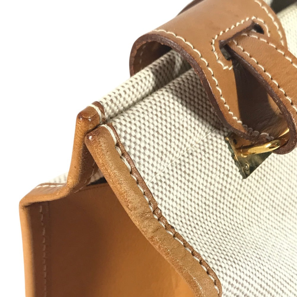 HERMES vintage Cabas50 Cabas 50 Bag Tote Bag shawl Shoulder Bag Toile H / Leather Beige Used