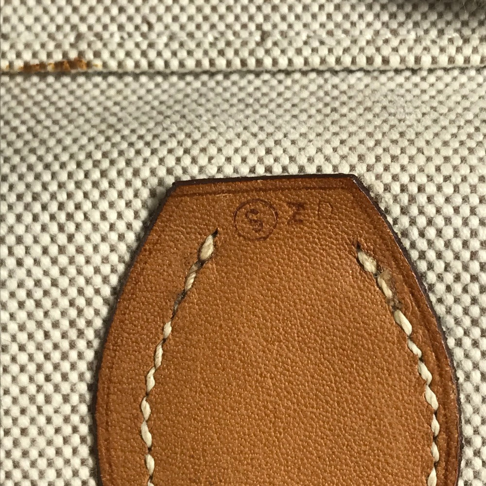 HERMES vintage Cabas50 Cabas 50 Bag Tote Bag shawl Shoulder Bag Toile H / Leather Beige Used