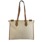 HERMES vintage Cabas50 Cabas 50 Bag Tote Bag shawl Shoulder Bag Toile H / Leather Beige Used