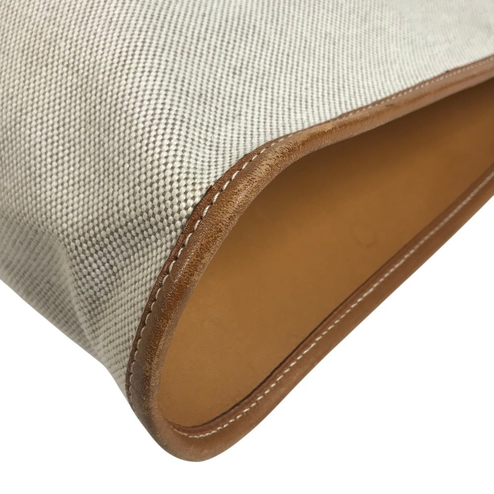 HERMES vintage Cabas50 Cabas 50 Bag Tote Bag shawl Shoulder Bag Toile H / Leather Beige Used