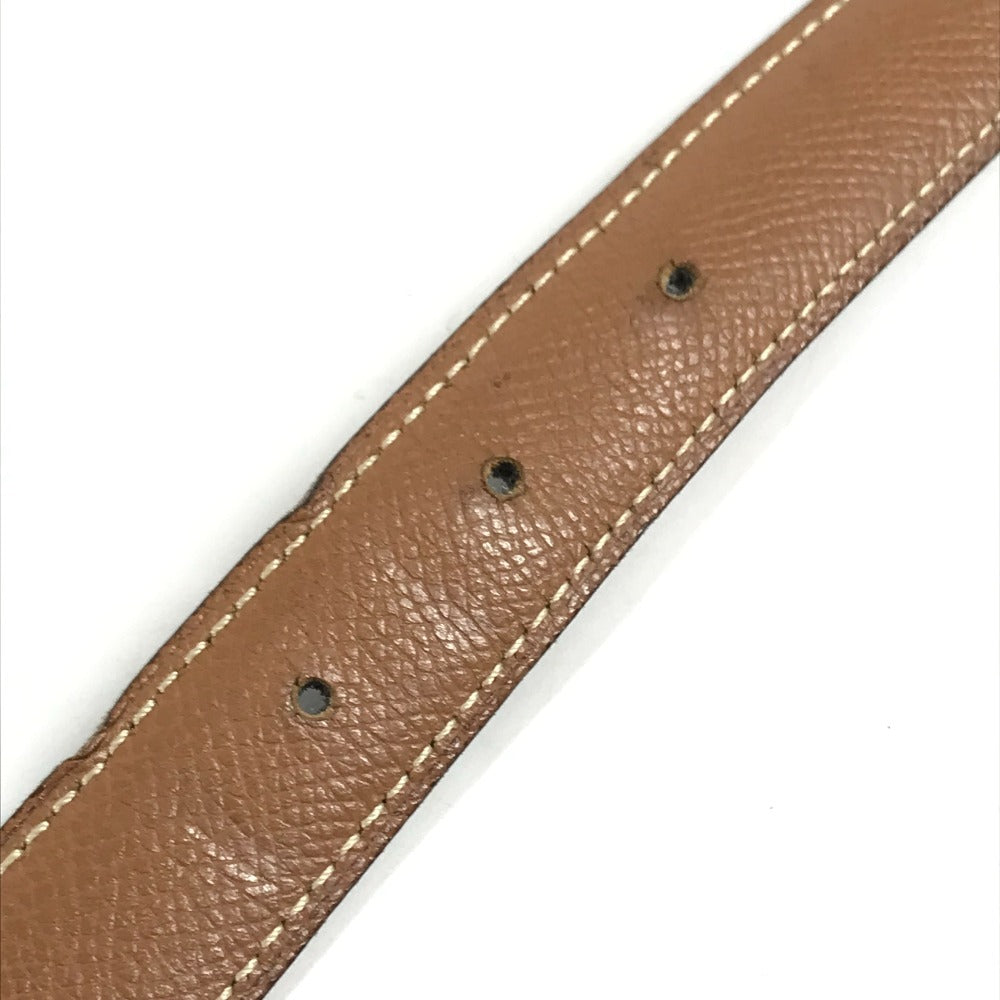 HERMES vintage H logo H belt Constance belt Leather Black x Brown/SilverHardware Used
