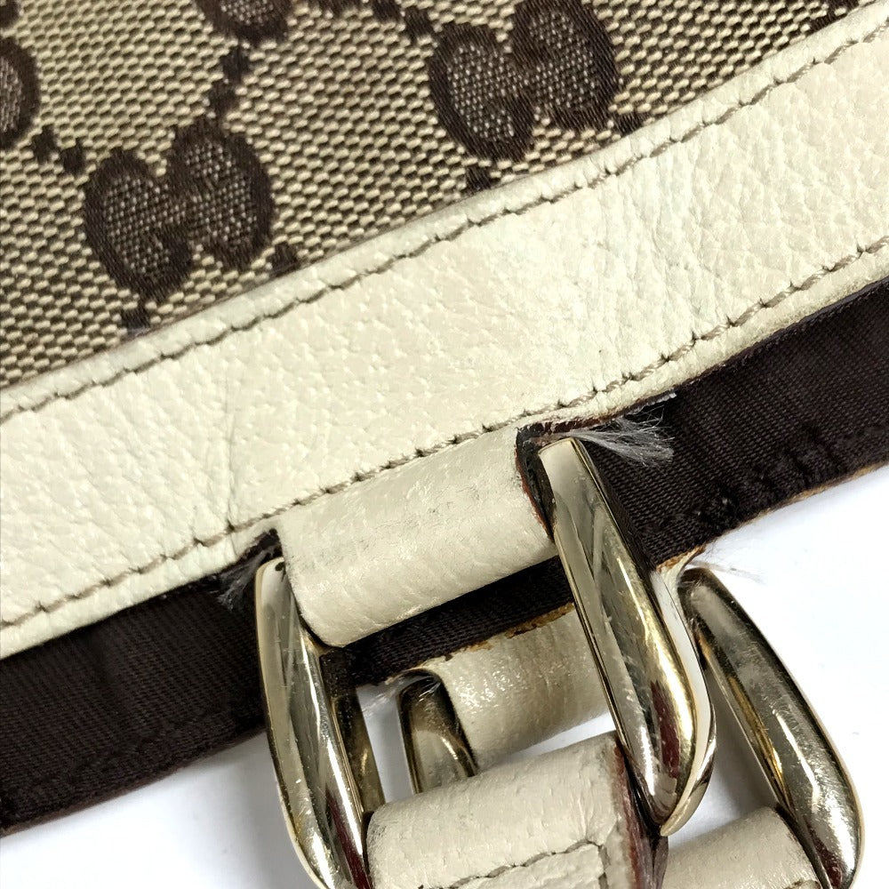 GUCCI 130739 GG logo Shoulder bag Tote Bag Shoulder Bag GGCanvas/Leather Beige/IvoryBased Used