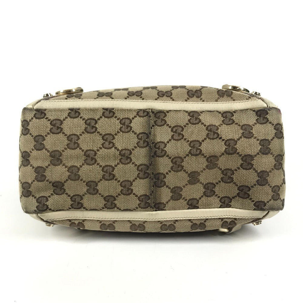 GUCCI 130739 GG logo Shoulder bag Tote Bag Shoulder Bag GGCanvas/Leather Beige/IvoryBased Used