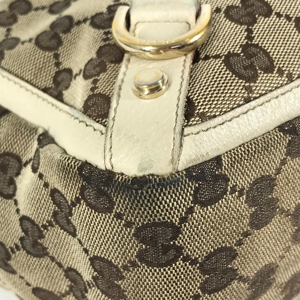 GUCCI 130739 GG logo Shoulder bag Tote Bag Shoulder Bag GGCanvas/Leather Beige/IvoryBased Used