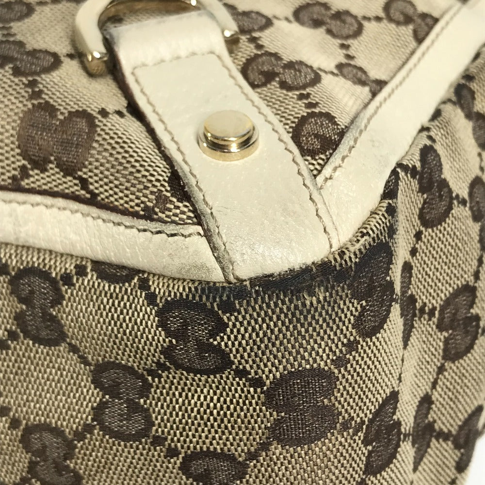GUCCI 130739 GG logo Shoulder bag Tote Bag Shoulder Bag GGCanvas/Leather Beige/IvoryBased Used