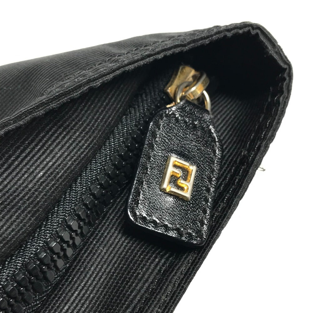 FENDI vintage logo Shoulder bag, vertical tote bag Hand Bag Nylon canvas Black Used
