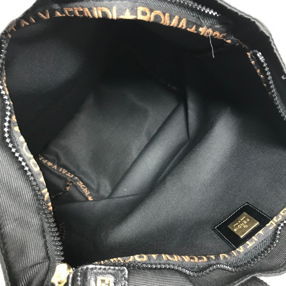FENDI vintage logo Shoulder bag, vertical tote bag Hand Bag Nylon canvas Black Used