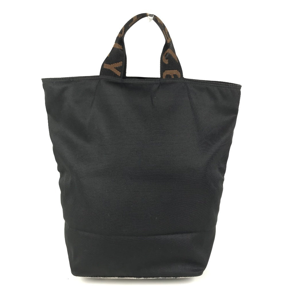 FENDI vintage logo Shoulder bag, vertical tote bag Hand Bag Nylon canvas Black Used