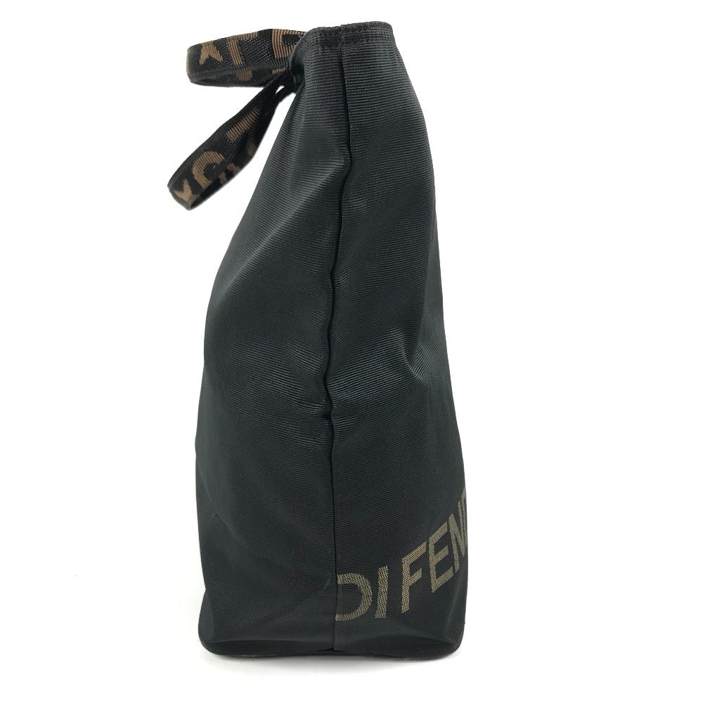 FENDI vintage logo Shoulder bag, vertical tote bag Hand Bag Nylon canvas Black Used