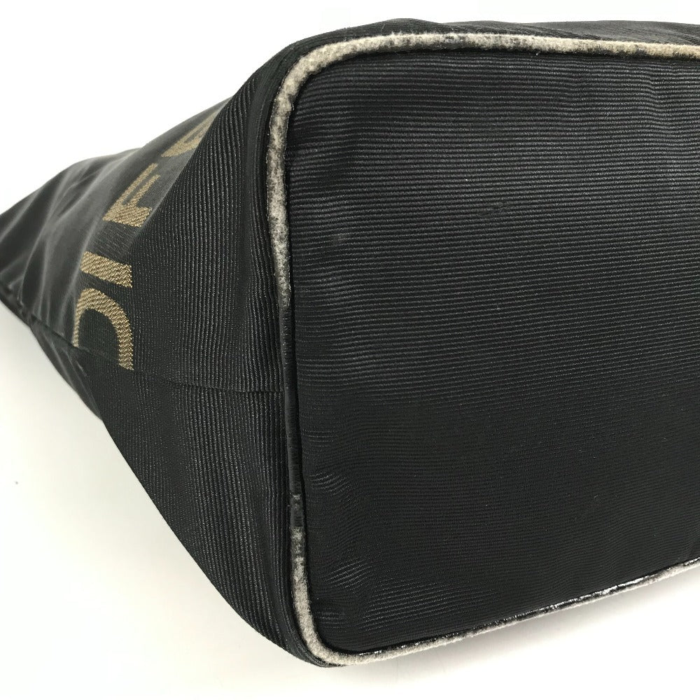 FENDI vintage logo Shoulder bag, vertical tote bag Hand Bag Nylon canvas Black Used
