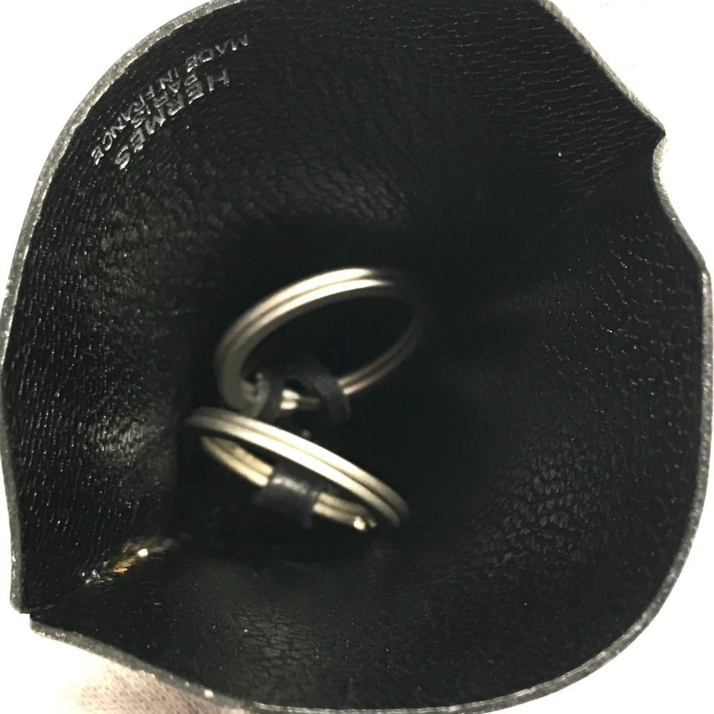 HERMES vintage Clochette Keyring Bag Charm charm Necklace Bock Scarf Black Used