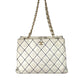 CHANEL Wild stitch CC CC Mark logo Bag Tote Bag Chain Bag Double Chain Shoulder Bag Leather White/Navy Used