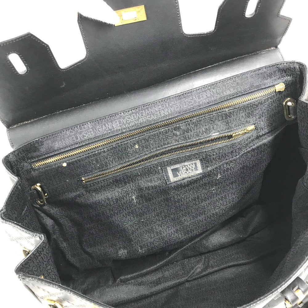 VERSACE Vintage Key Holder Included medusa logo Hand Bag Bag Travel Bag Travel Bag Duffle Bag Leather Black Used