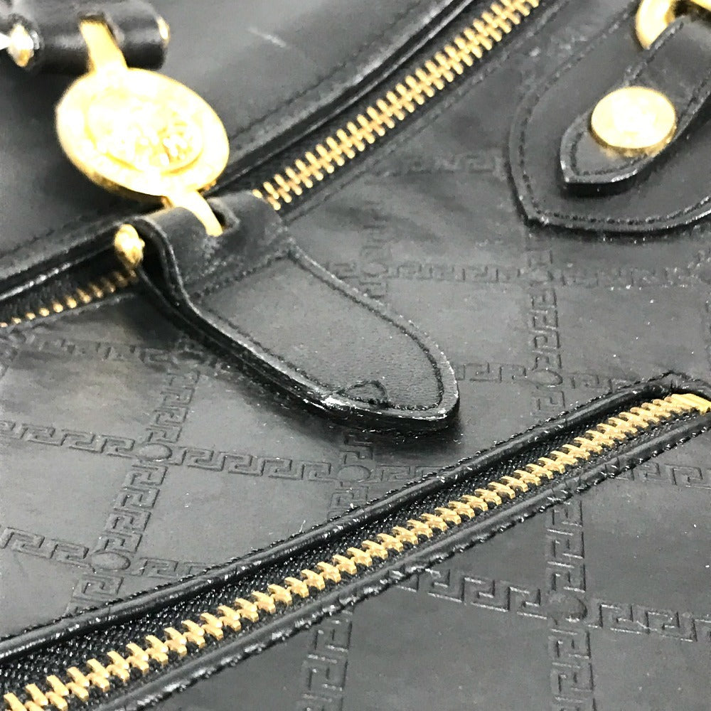 VERSACE Vintage Key Holder Included medusa logo Hand Bag Bag Travel Bag Travel Bag Duffle Bag Leather Black Used