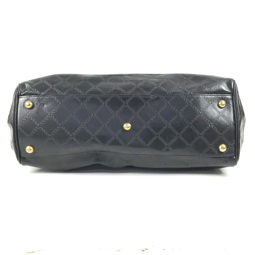 VERSACE Vintage Key Holder Included medusa logo Hand Bag Bag Travel Bag Travel Bag Duffle Bag Leather Black Used