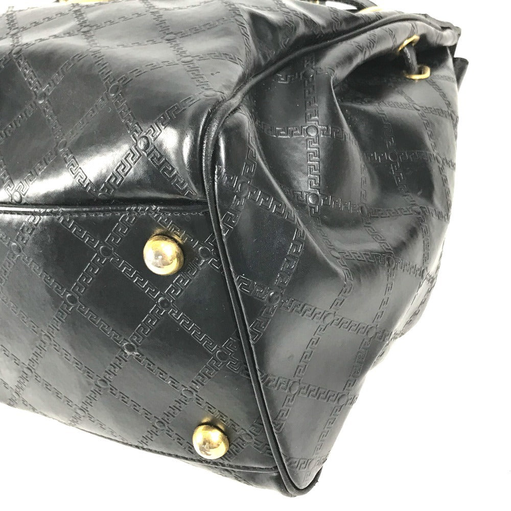 VERSACE Vintage Key Holder Included medusa logo Hand Bag Bag Travel Bag Travel Bag Duffle Bag Leather Black Used