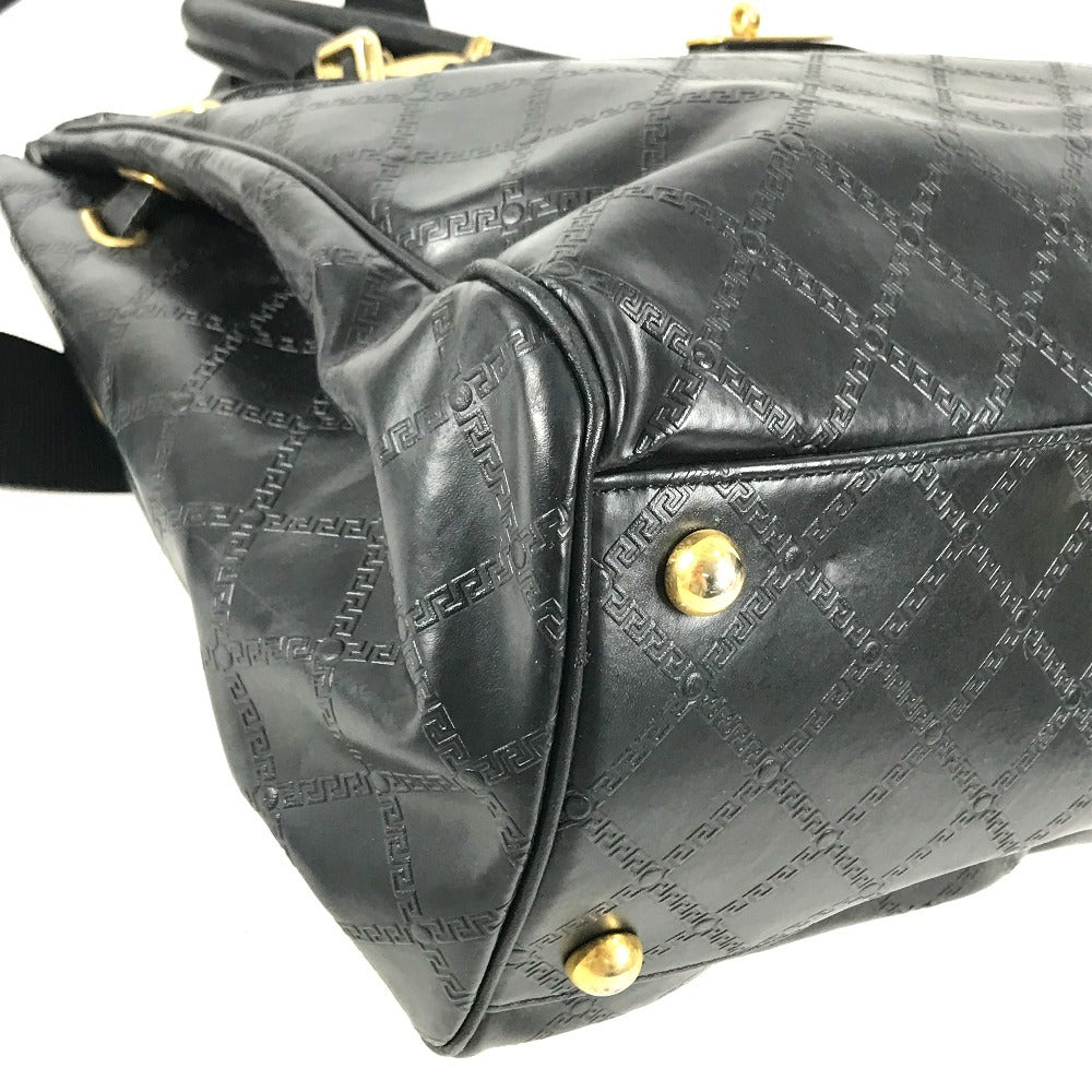VERSACE Vintage Key Holder Included medusa logo Hand Bag Bag Travel Bag Travel Bag Duffle Bag Leather Black Used