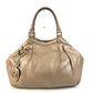 GUCCI 211944 With GG charm Bag Tote Bag shawl Shoulder Bag Leather Metallic Pink BeigeBased Used