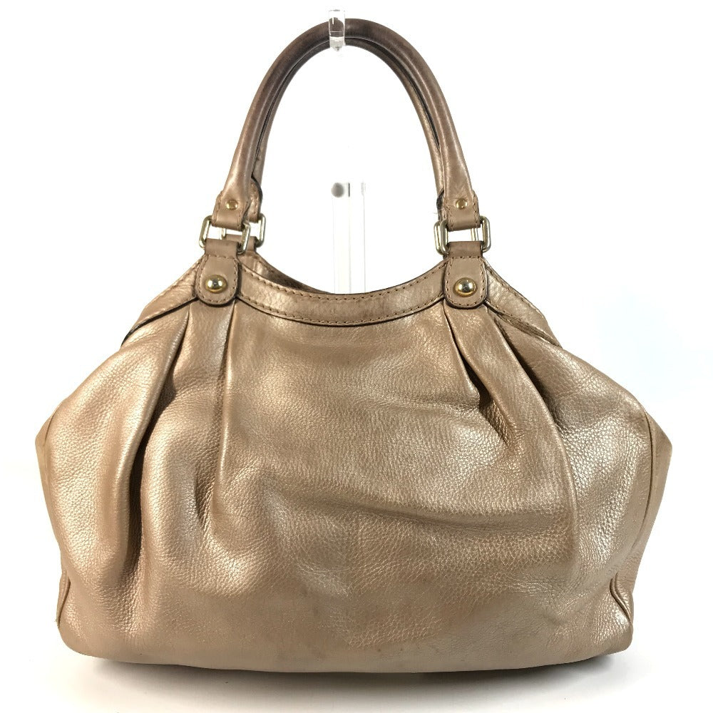 GUCCI 211944 With GG charm Bag Tote Bag shawl Shoulder Bag Leather Metallic Pink BeigeBased Used