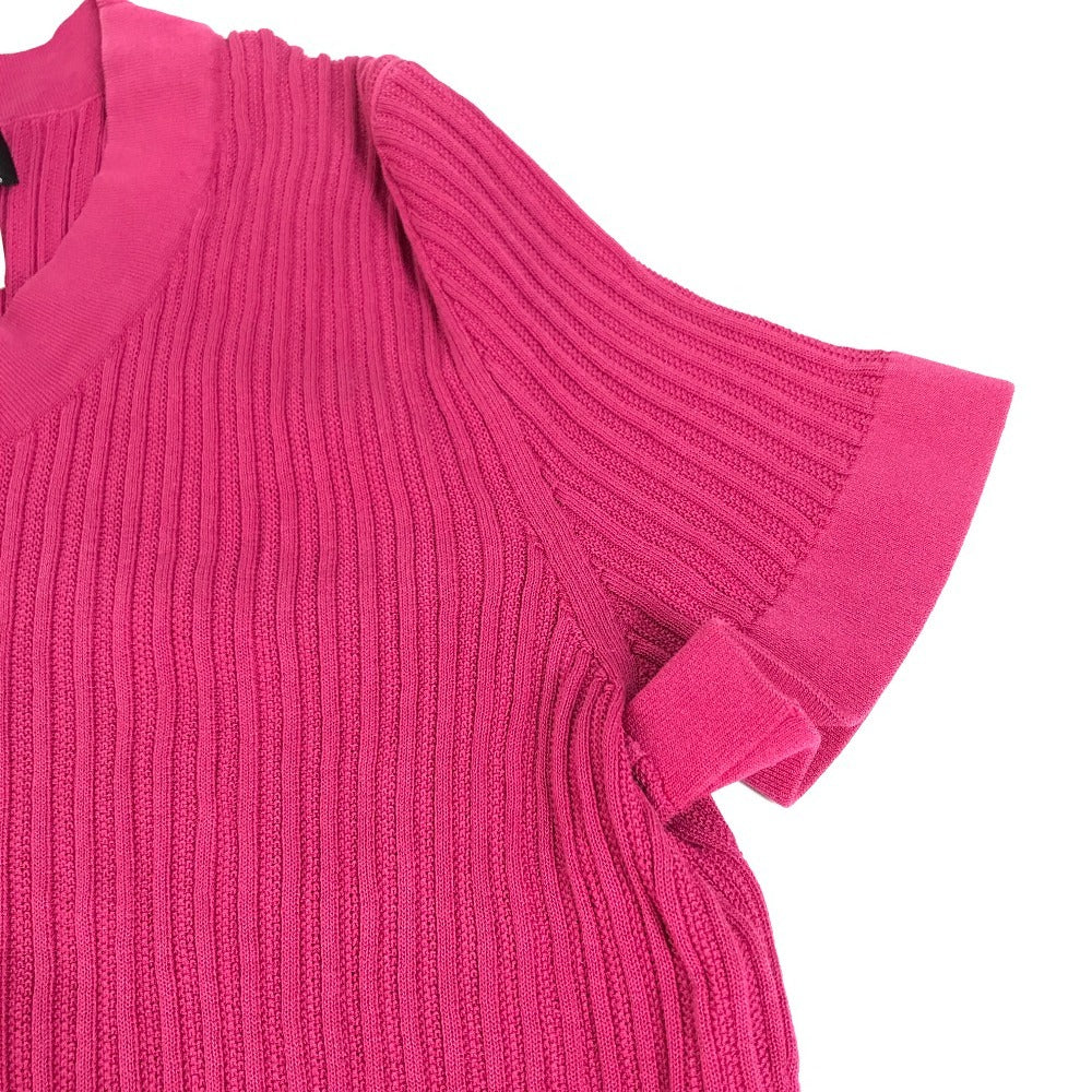 CHANEL P40365 CC CC Mark Logo Knit Short Sleeve Apparel One-piece Dress cotton / silk pink Used