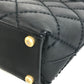 CHANEL Shoulder CC Mark Logo Wild Stitch Logo Hand Bag Tote Bag Leather Black/Gold Used