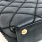 CHANEL Shoulder CC Mark Logo Wild Stitch Logo Hand Bag Tote Bag Leather Black/Gold Used