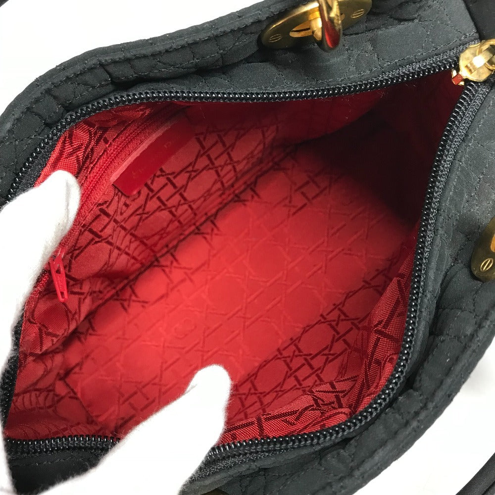 Dior Cannage Lady CHRISTIAN DIOR lady dior Handbag, bag, tote bag Hand Bag Nylon Black Used