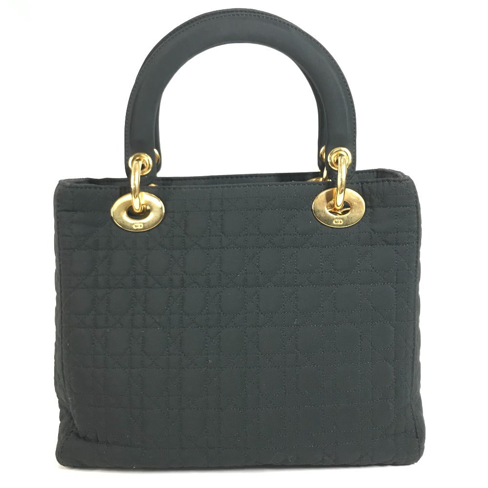 Dior Cannage Lady CHRISTIAN DIOR lady dior Handbag, bag, tote bag Hand Bag Nylon Black Used